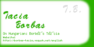tacia borbas business card